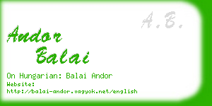 andor balai business card